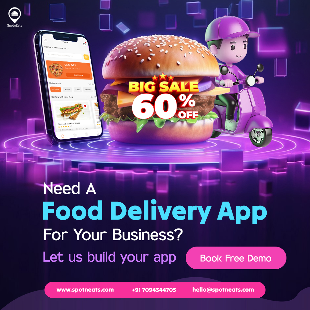 Boost Orders & Efficiency! AI-Powered Food Delivery App | SpotnEats